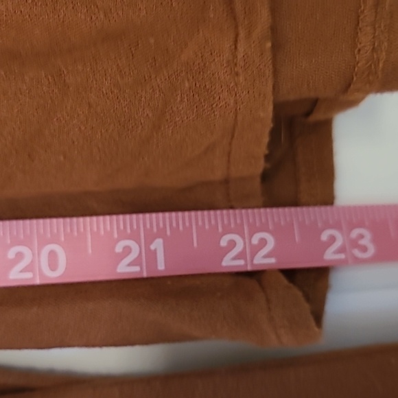 Free People V Neck Front Tie Top Rust Long Sleeve Small - Picture 9 of 10